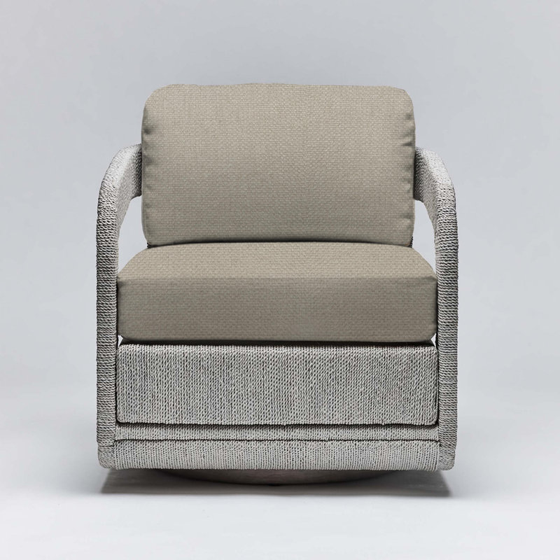 Harbour Swivel Armchair, Gray Ceruse, Sisal Weave