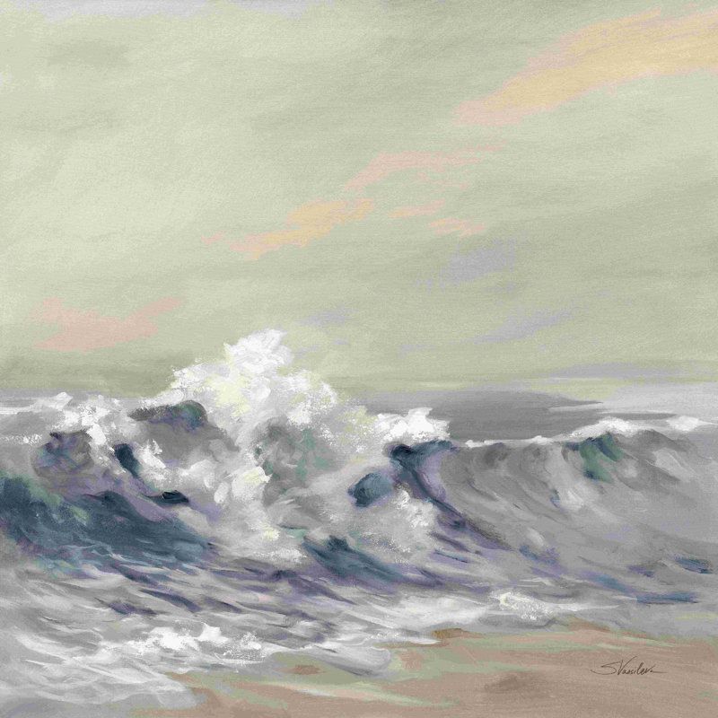 «Splashing Wave» par Silvia Vassileva - impression, H 12 po x l 12 po, Non, Toile tendue