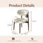 Chaises de salle à manger modernes de style Mid-Century beige, chaises de cuisine en bois de chêne massif brun pour la salle à manger, similicuir blanc cassé, aucun assemblage requis-710856563