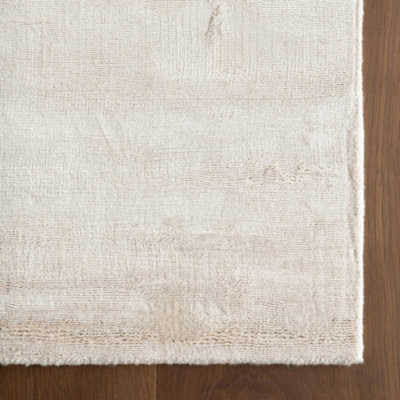 Alva Sand Hand Loom Knotted Viscose Rug, Runner 2'6" x 8'