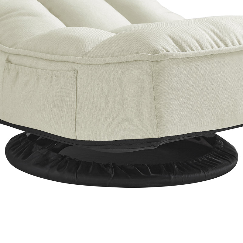 Fauteuil inclinable en lin / chaise sur pied, beige, Beige
