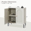 Armoire de salle de bain moderne avec rangement, armoire de rangement en bois arquée cannelée de 34 po de hauteur avec tablettes réglables-306059498-311389499