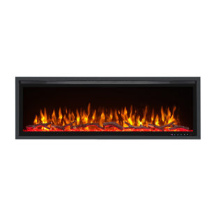 Foyers électriques minces encastrés au mur avec flamme réglable de couleur et de vitesse - installation murale 2 x 6
