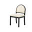 Ensemble de 2 chaises de salle à manger, chaise d'appoint rembourrée avec dossier en rotin naturel tissé et pieds en bois massif, noir