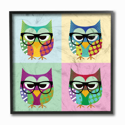 « owls à usure lunettes », art encadré