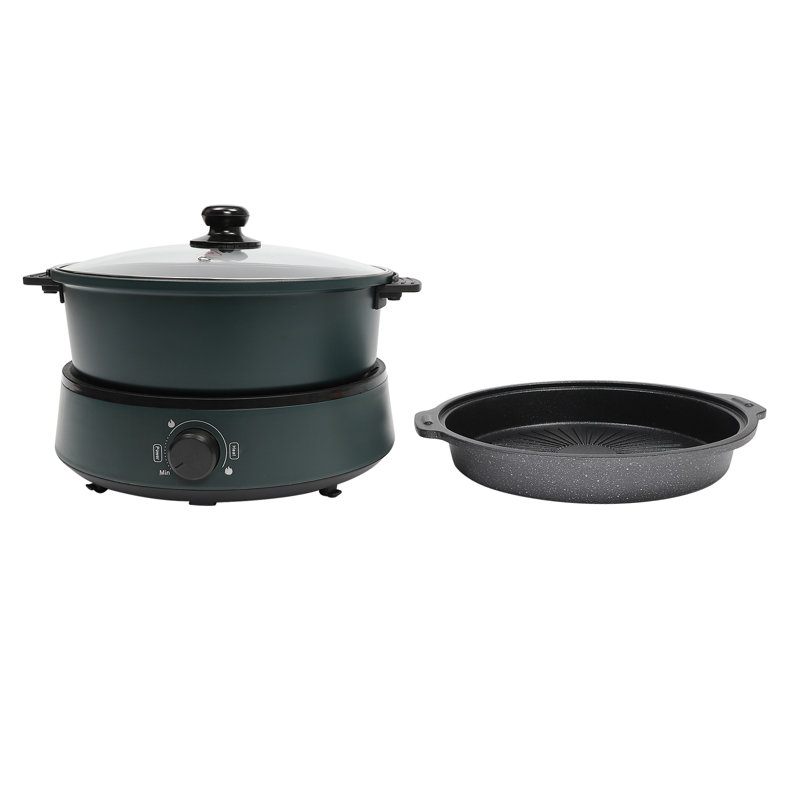 Marmite électrique avec cuisinière à induction, Noir-vert
