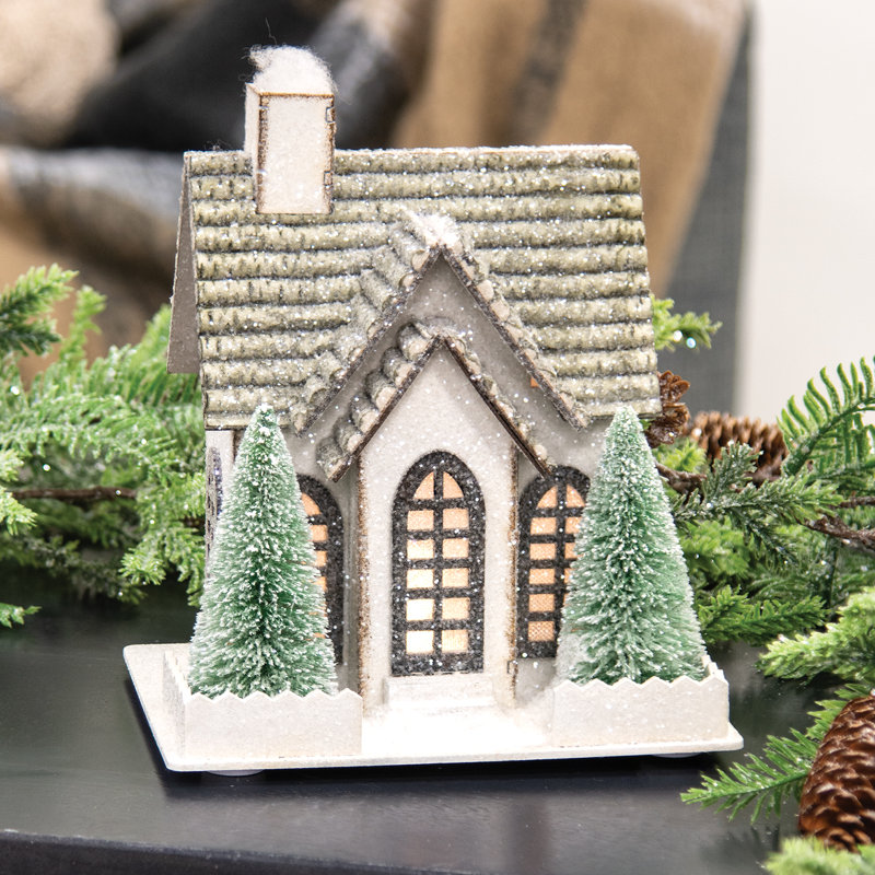 Winter Sparkle Forest LED Cottage w/Trees