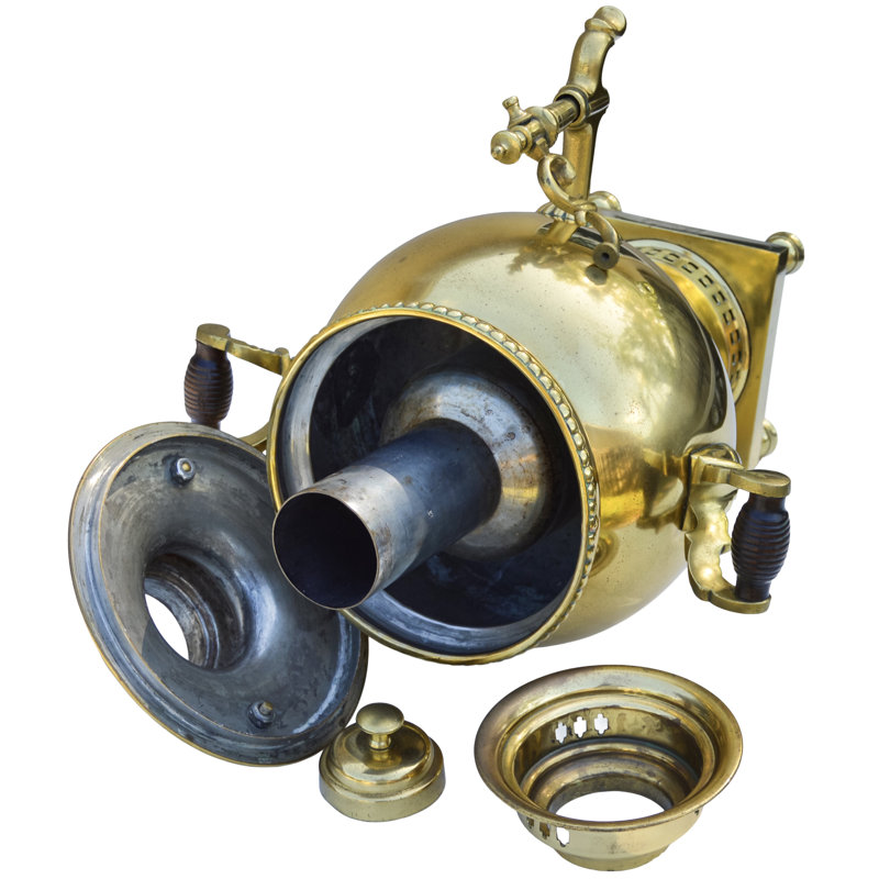 Early 20Th Century Handcrafted & Stamped Eastern-European Brass Samovar