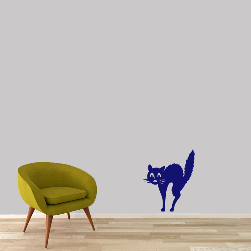 Décalcomanie murale effrayé-chat, Bleu marine