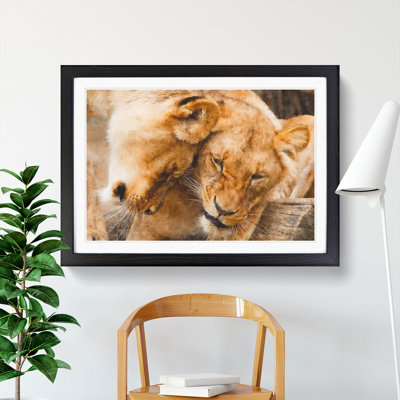 Cuddling Lions - Picture Frame Painting
