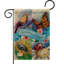 Drapeau de jardin 2 côtés 1,5 x 1,1 pi. printemps a des impressions florales décoratives en toile jute