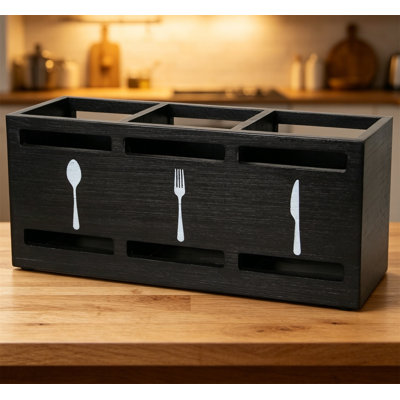 Porte-ustensiles en bois pour couverts
