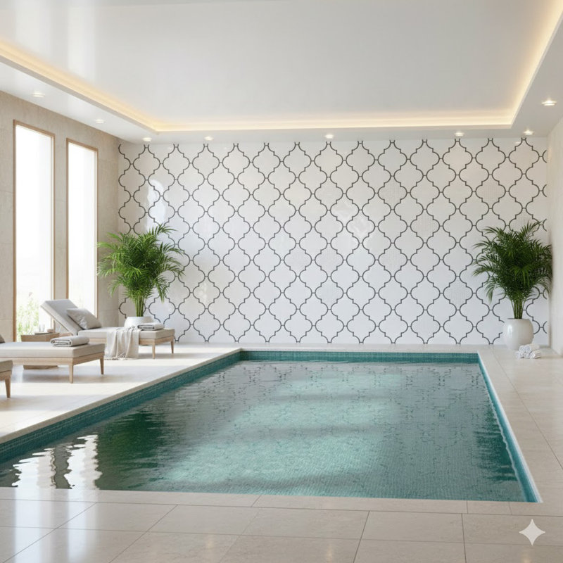 Lawrence 12" x 12" Marble Arabesque Mosaic Wall & Floor Tile