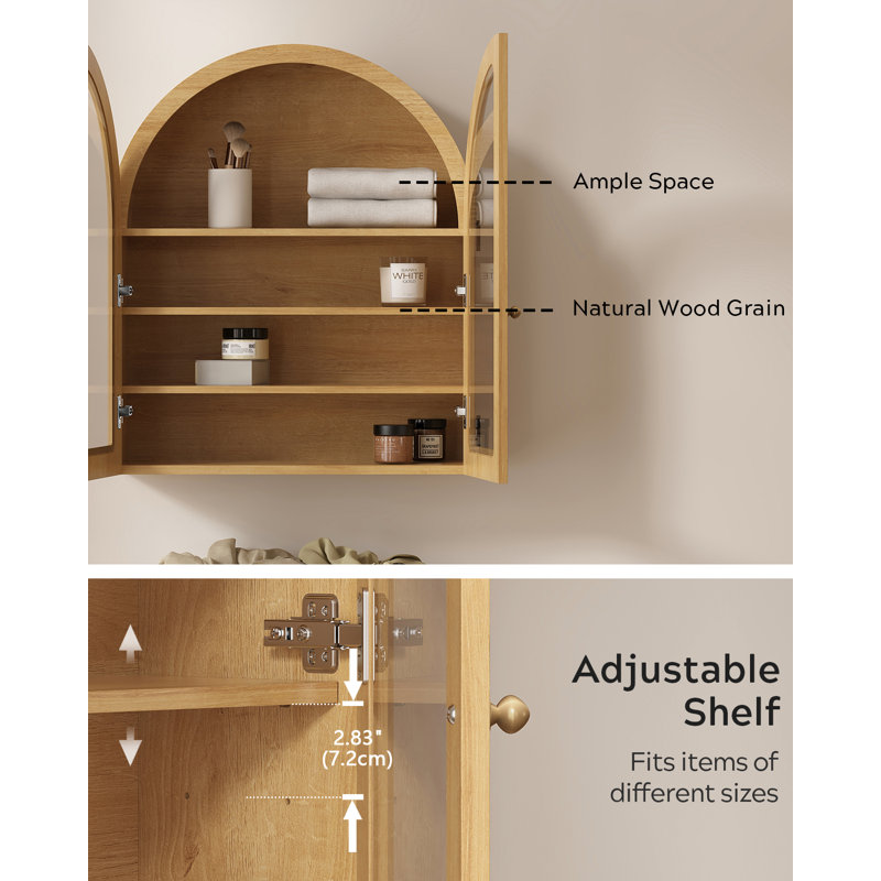 Armoire murale de salle de bain Arch, Naturel