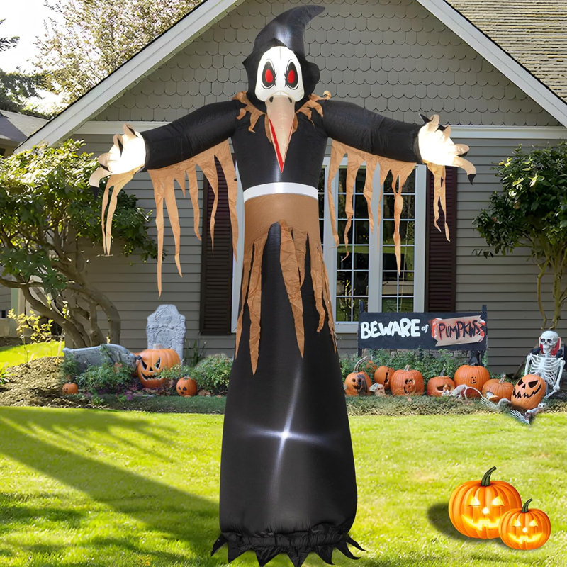 Décorations d'extérieur gonflables Hioasis 11 pi pour Halloween - Décoration gonflable pour halloween