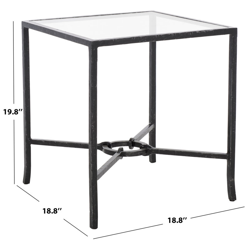 Tauri Forged Metal Square Accent Table, Black