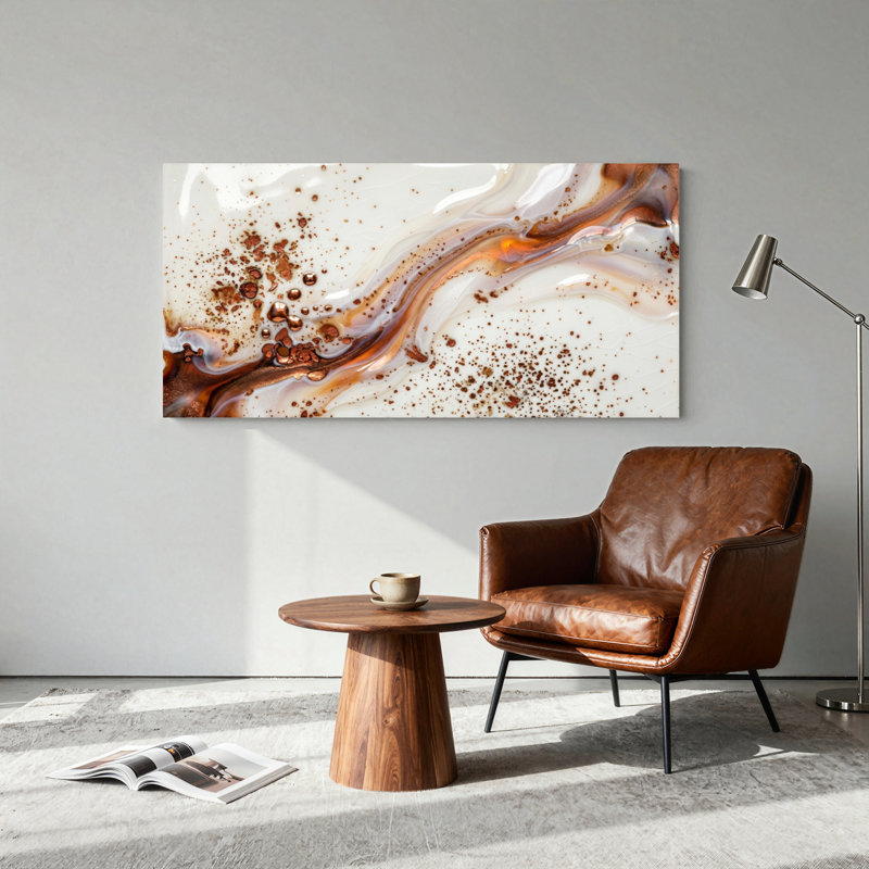 Ensemble de 1 tableau abstrait à motifs tourbillonnants sur toile, 40“W x 20”H, Wrapped Canvas
