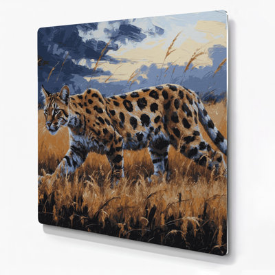 Wildlife African Wild Cat Brown Metal Wall Art
