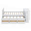 Lit plateforme simple avec bureau, tablette de rangement, 3 tiroirs, cadre de lit multifonctionnel en bois avec lit gigogne-106954100