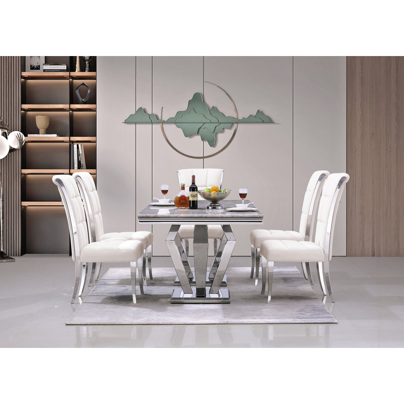 Chaise de salle à manger haut de gamme en velours Gudbrand