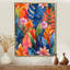 «Botanical Orange Blue Palm Leaves - Palmiers et palmiers», art mural-91953374-187974998