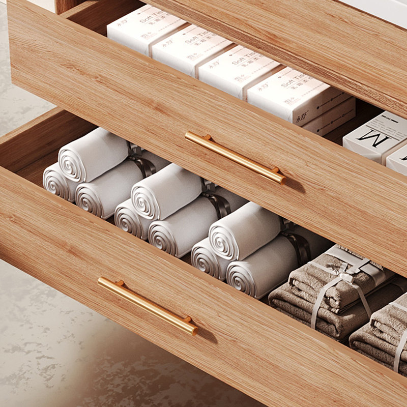 Japanese style log bathroom cabinet