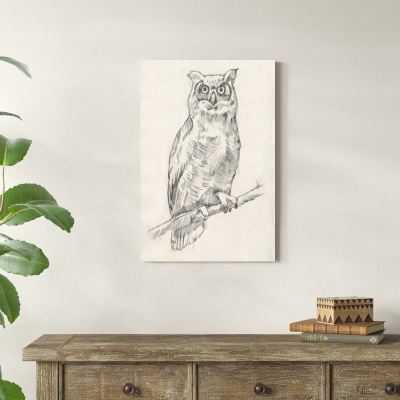 Portrait de hibou I, H 30 po x l 20 po x P 1,25 po