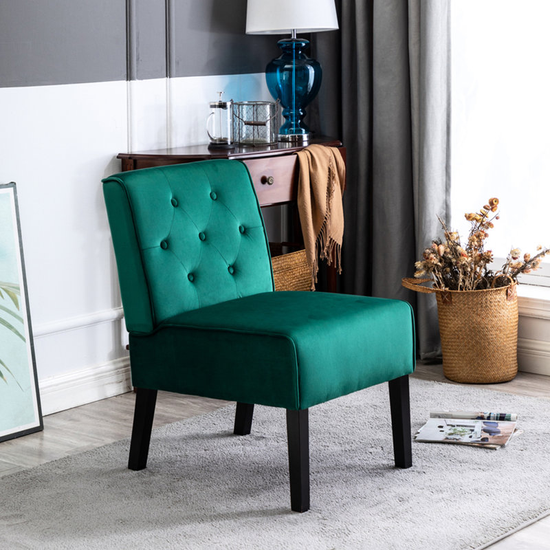 Chaises d'appoint en velours, 2 pièces - Dossier incurvé pour chambre à coucher, salon, bureau 2 pièces, chaises plissées