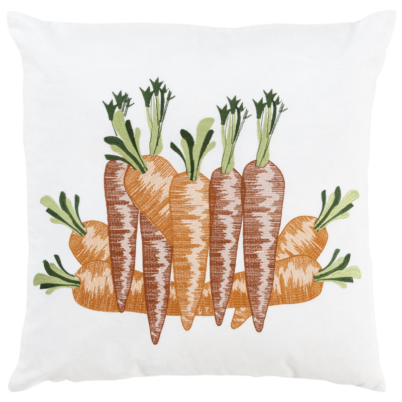 Embroidered Cotton Reversible Throw Pillow
