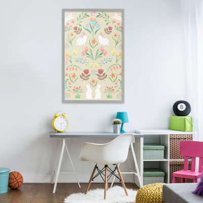 Giclée symétrique encadrée de Pâques, design par Corinne Haig