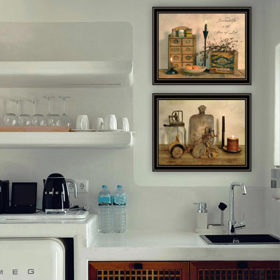 «Trendy Decor 4U», 2 pièces Vignette Friendship Is The Spice Of Life, art mural noir encadré pour le salon