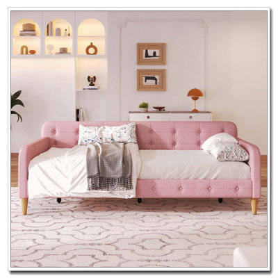 Upholstered Daybed with 4 Support Legs