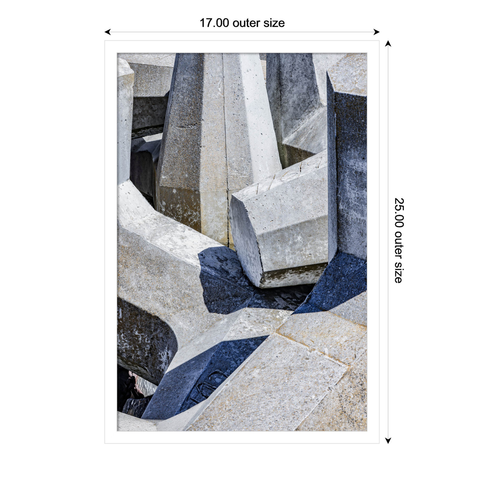 Pankow "Geometric 02" Print, White, 25" H x 17" W