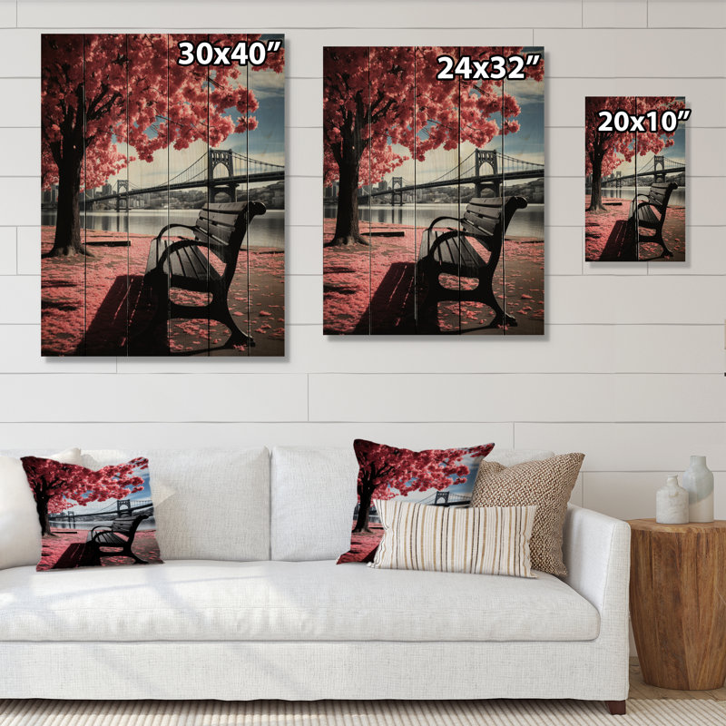 Pittsburgh, magnifique paysage urbain sur bois, H 20 po x l 10 po x P 0,78 po