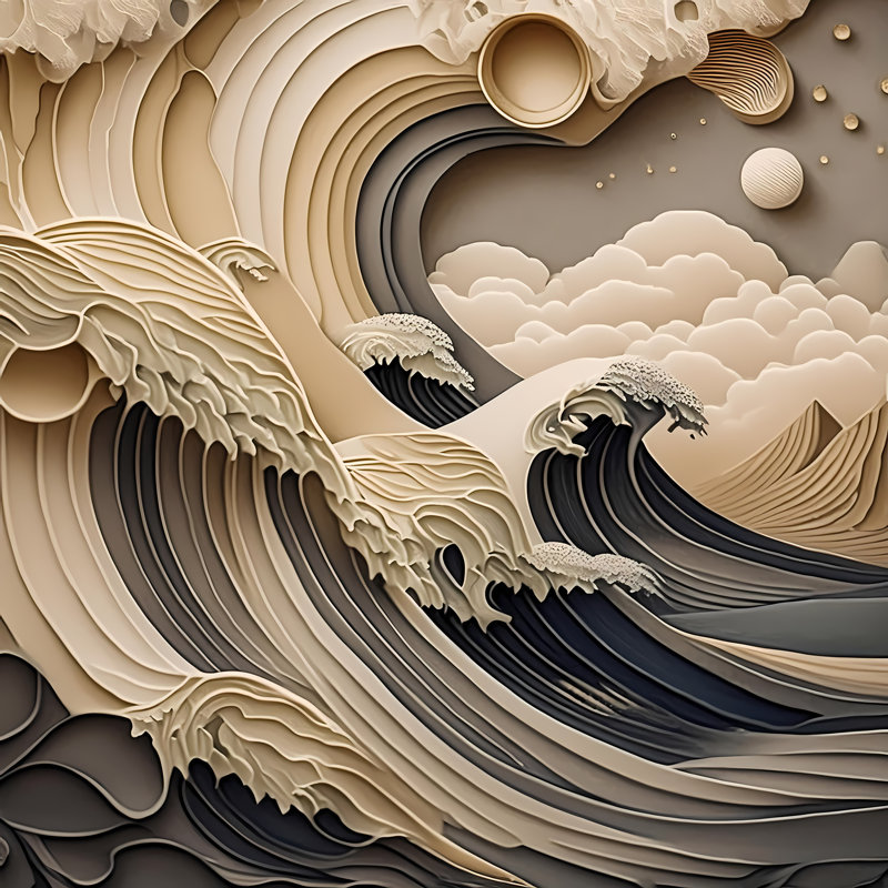 Oceanic Oasis, 42" H x 42" W