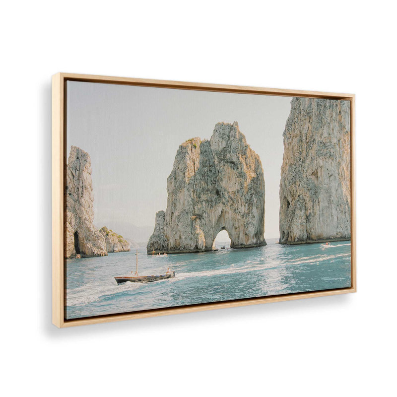 Impression sur toile tendue Ocean Arches, H 12,75 po x l 18,75 po x P 1,75 po, Cadre américain en érable flottant, 1