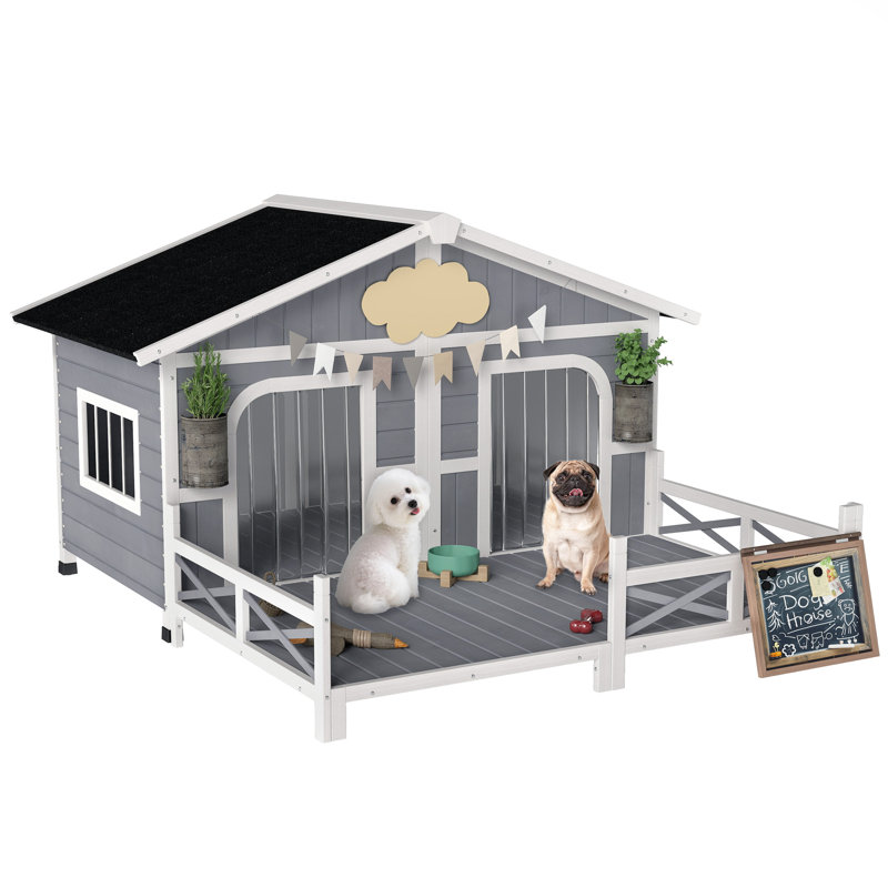 Niche pour chien en bois Campa, Gris/noir