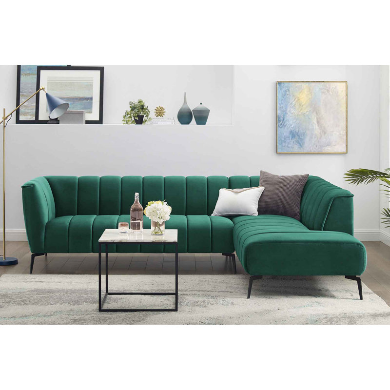 Canapé modulaire Minimore, Velours vert
