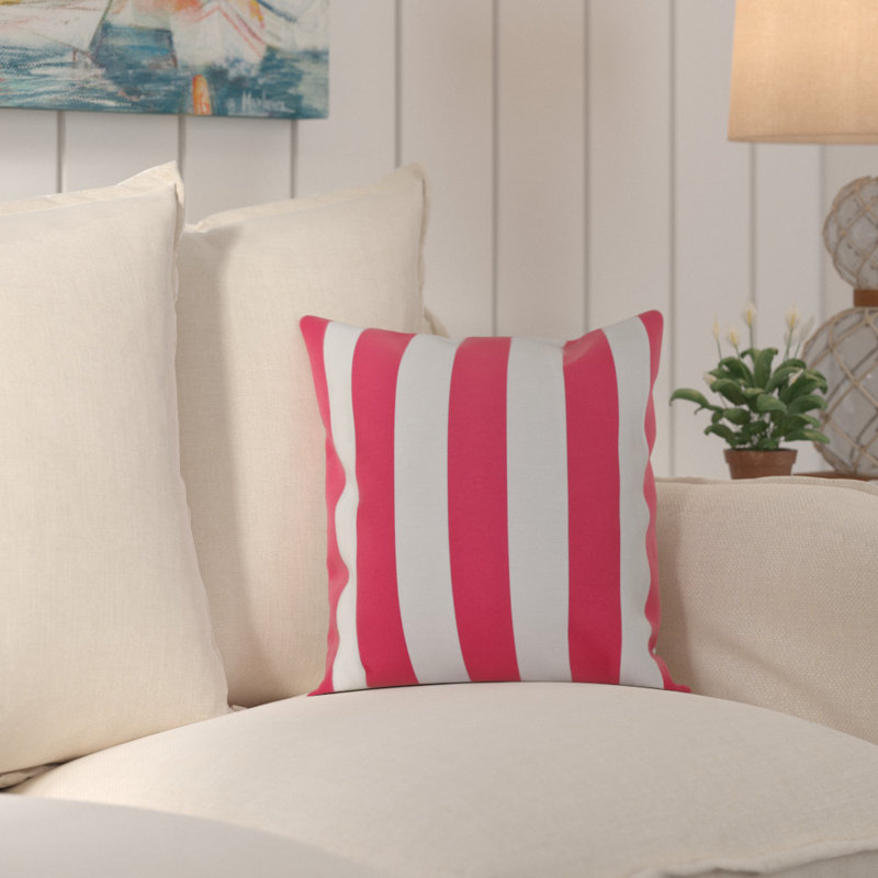 Railey Striped Reversible Throw Pillow, 20" x 20", Fuchsia