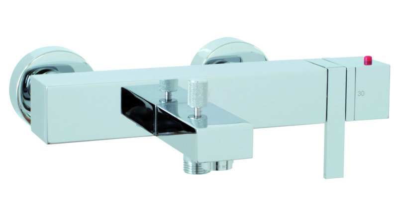 Garniture de bec de baignoire murale à une poignée Brick Chic avec inverseur, Chrome