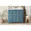 Organisateur de meuble-lavabo 36 po avec lavabo en céramique, ensemble d'armoire de rangement, bleu rétro-1150481989