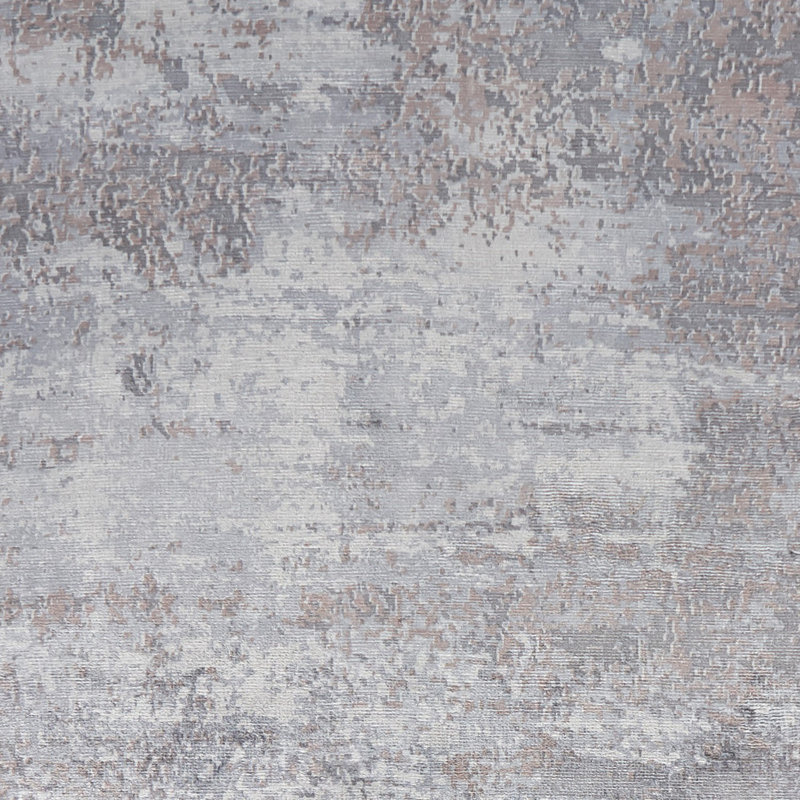 Tapis abstrait gris clair tissé à la main, Rectangle 3 pi 3 po x 5 pi 3 po