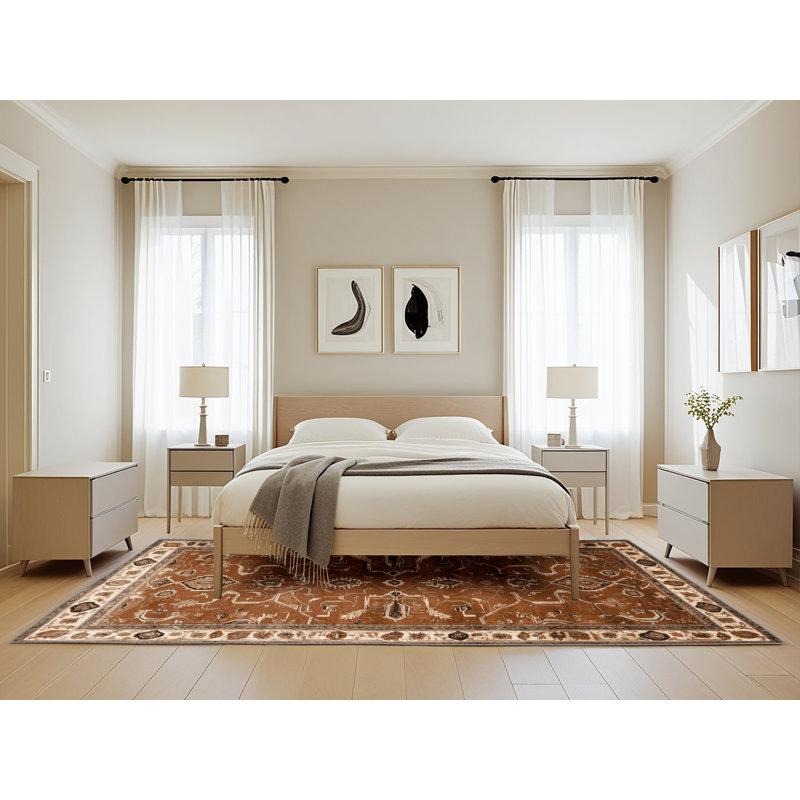 Tapis brun lavable à la machine, Rectangle de 5 pi x 8 pi