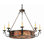 Lustre en roue de chariot à 11 lumières de style bougie Delano