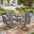 4-Person Outdoor Round Patio Dining Set With Swivel Chairs