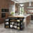 51" Rolling Kitchen Island Cart with Solid Rubberwood Drop-Leaf Countertop, Storage Cabinet, Adjustable Shelf and Locking Casters-2031172371