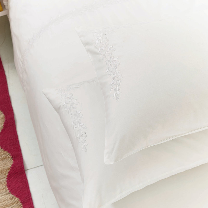Erin Embroidery Cotton Duvet Cover Set, Single Duvet Cover Set + 1 Pillowcase