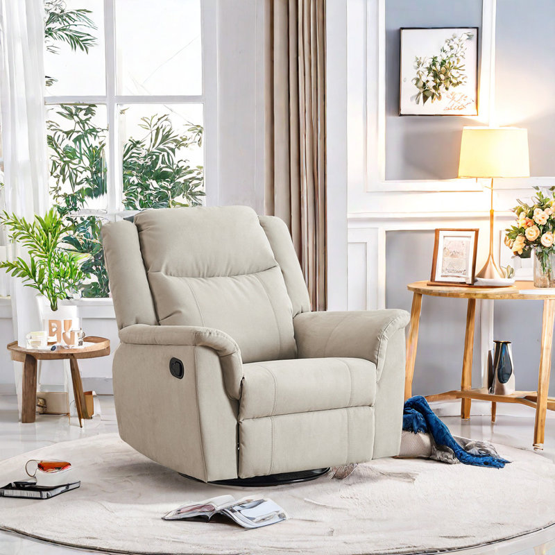 Fauteuil inclinable rembourré Sushen, Crème
