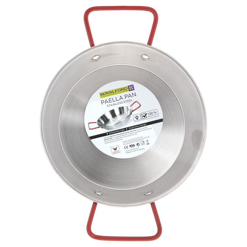 ROYALFORD Stainless Steel Paella Pan, 30cm