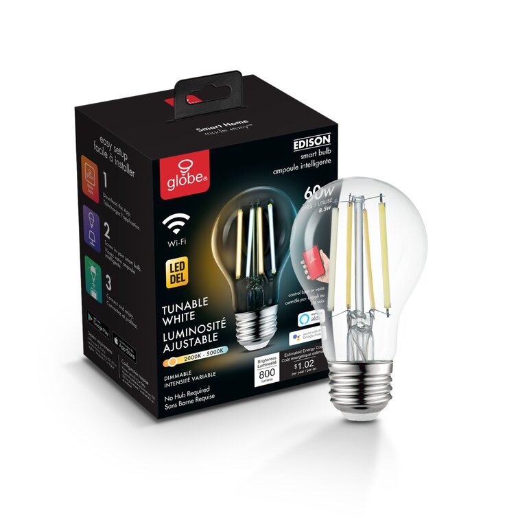 60 Watt Equivalent A19 E26/Medium (Standard) Dimmable LED Smart Bulb